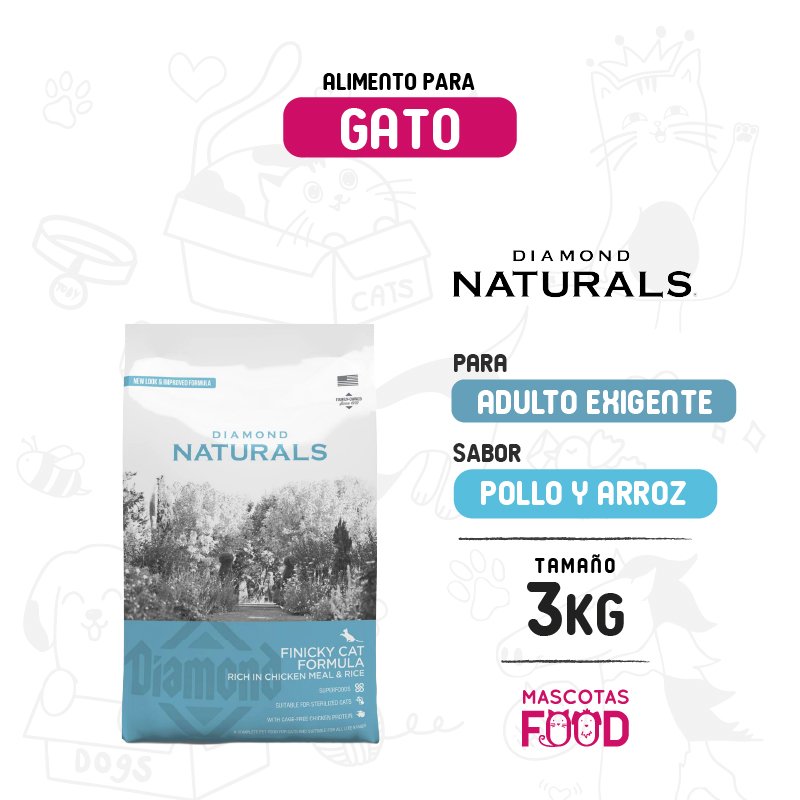 Diamond Naturals para Gatos Exigentes Finicky 3 KG