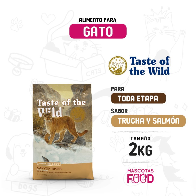 Taste of the Wild para Gato Canyon River sabor Trucha y Salmón Ahumado 2 KG