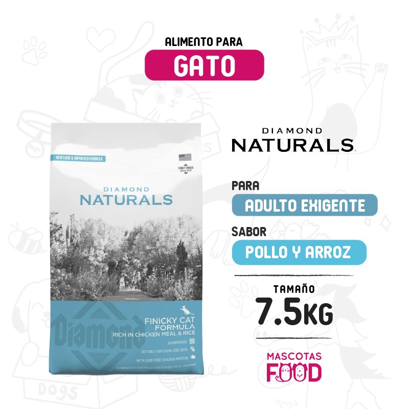 Diamond Naturals para Gatos Exigentes Finicky 7.5 KG