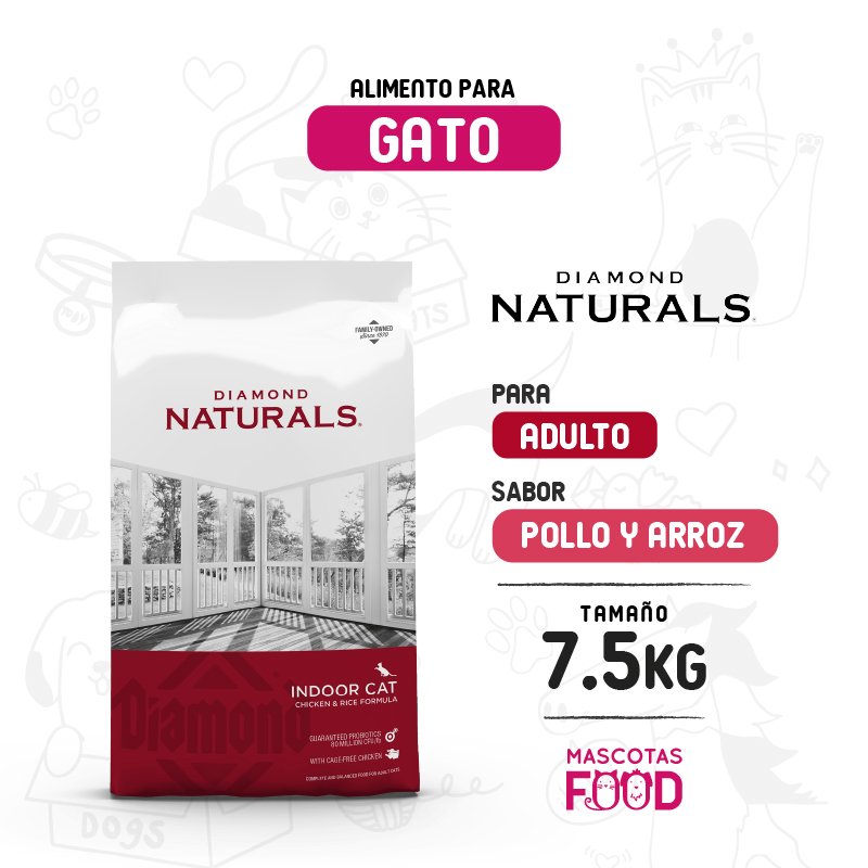 Diamond Naturals para Gatos Activos Indoor 7.5 KG