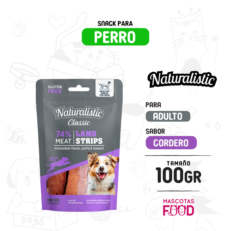 Snack para Perro Naturalistic sabor Cordero 100 GR