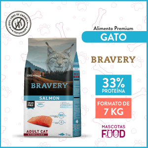 Alimento Gato Adulto Esterilizado Bravery Sabor Salmón 7 KG