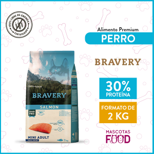 Alimento Perro Raza Pequeña Bravery Sabor Salmón 2 KG