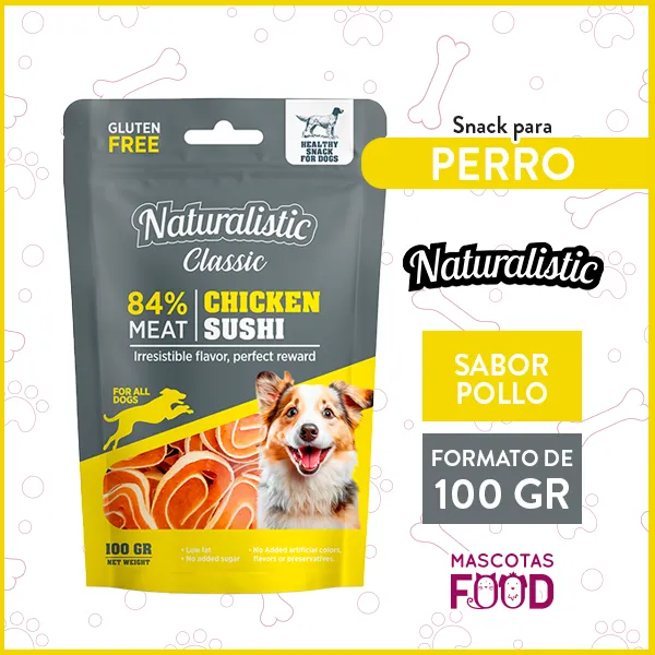 Snack para Perro Naturalistic sabor Pollo 100grs.