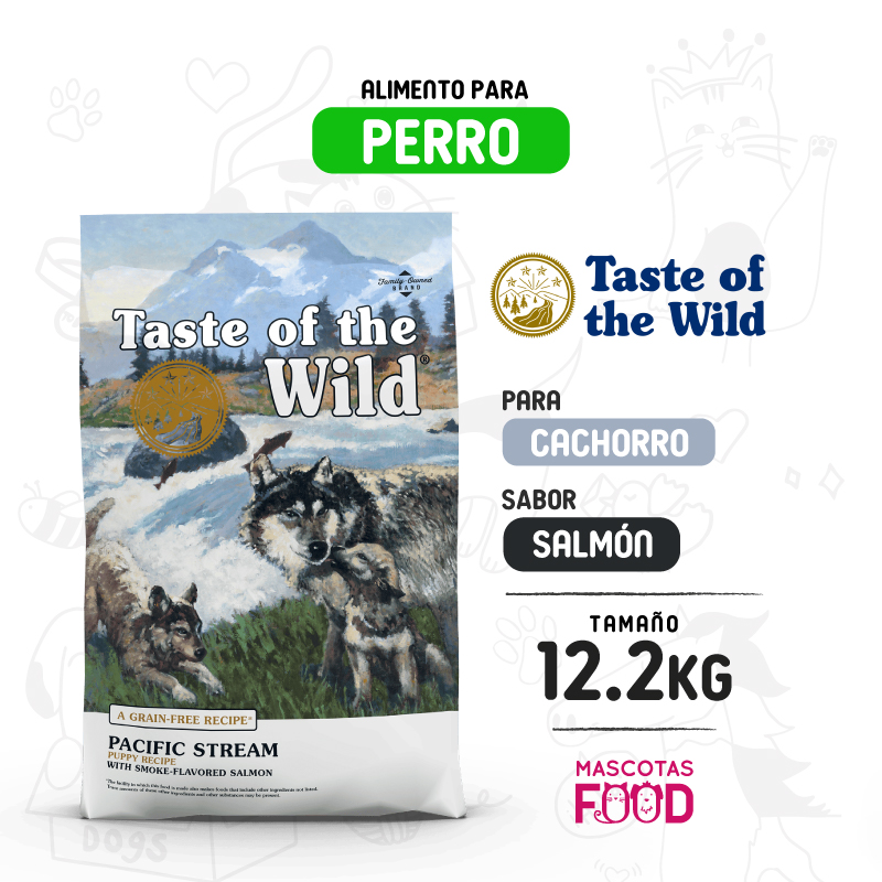 Taste of the Wild Pacific Stream para Perro cachorro sabor Salmón 12.2 KG