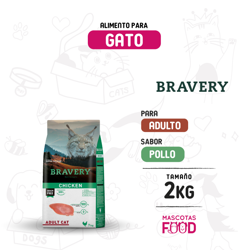 Bravery para Gato sabor Pollo 2 KG