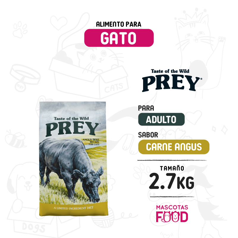 Inicio 6 Taste of the Wild PREY para Gato sabor Carne angus 2.7 KG