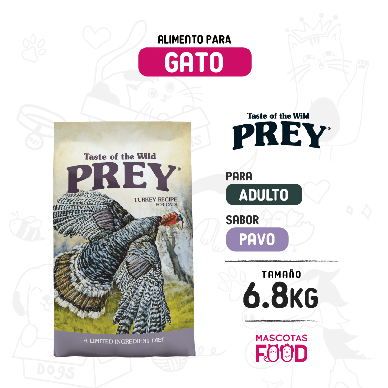 Taste of the Wild PREY para Gato sabor Pavo 6.8 KG