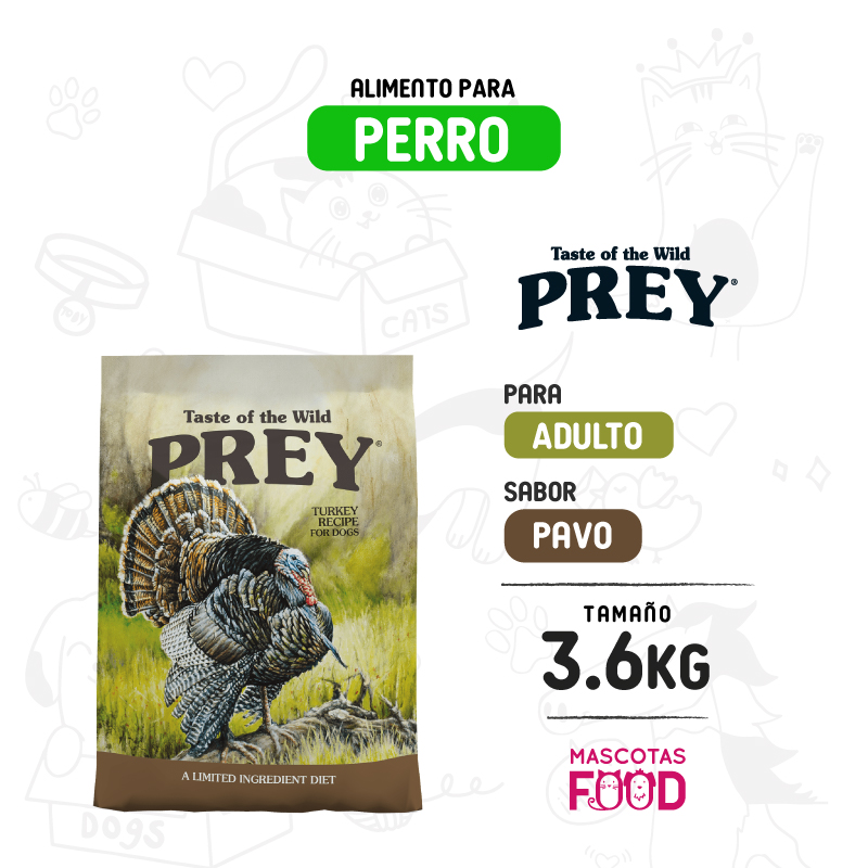 Taste of the Wild PREY para Perro sabor Pavo 3.6 KG