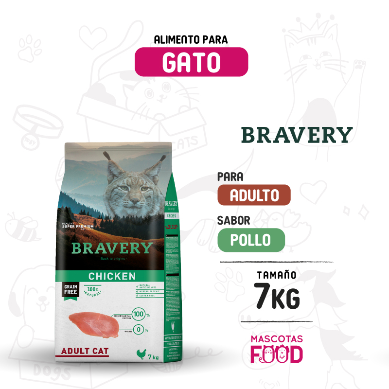 Bravery para Gato sabor Pollo 7 KG