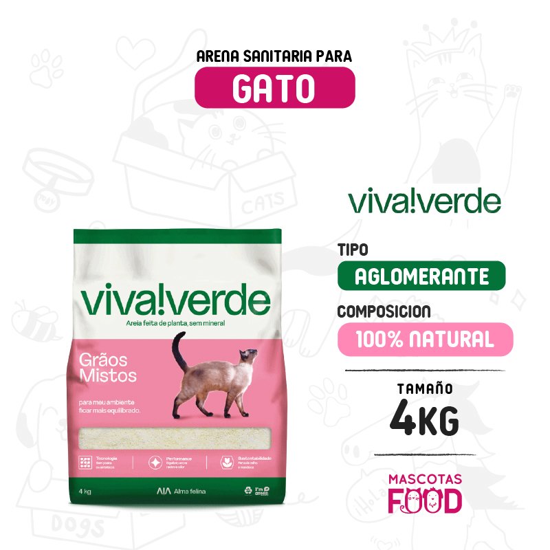 Arena Aglomerante Biodegradable VIVA Verde 4KG