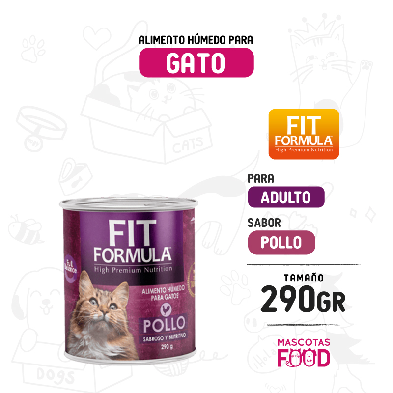 Alimento húmedo para Gato Fit formula sabor Pollo 290 GR