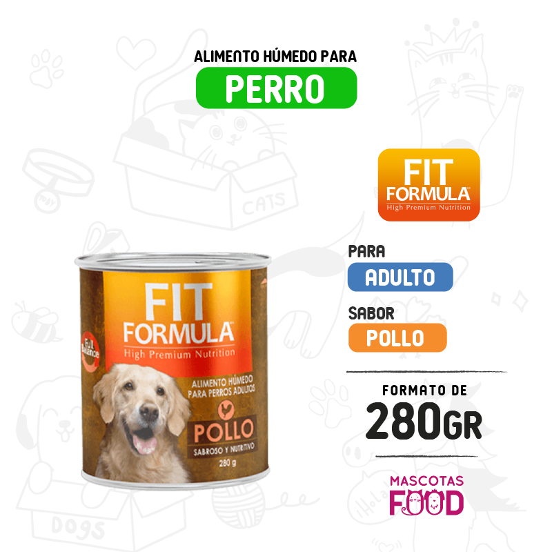 Alimento húmedo para Perro Adulto FIT FORMULA sabor Pollo 280 GR
