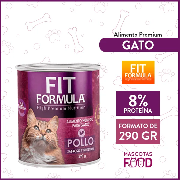 Alimento húmedo para Gato FIT FORMULA sabor Pollo 290grs.