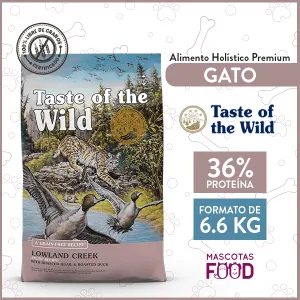 Alimento Gato Libre de Granos Taste of the Wild Lowland Creek Codorniz y Pato 6.6 KG
