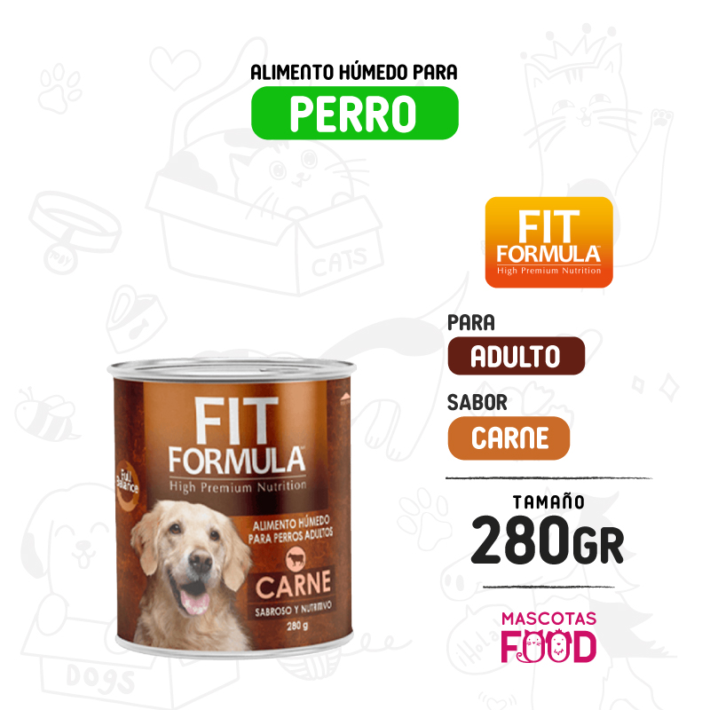 Alimento húmedo para Perro Adulto Fit Formula sabor Carne 280 GR