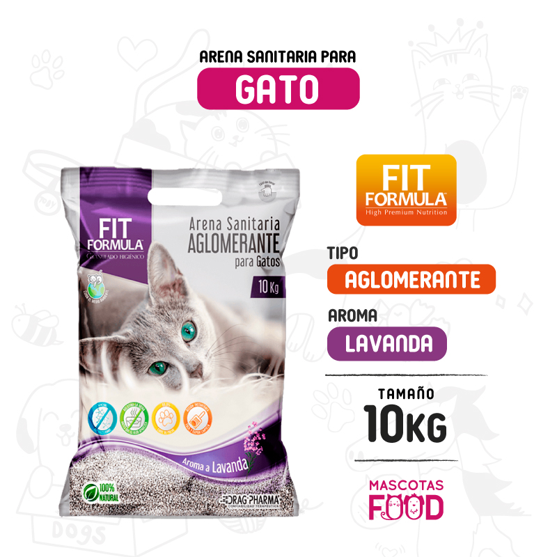 Arena Aglomerante para Gato FIT Formula Lavanda 10 KG
