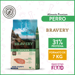 Alimento Cachorro Raza Pequeña Bravery Sabor Pollo 7 KG