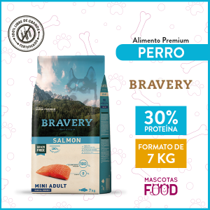 Alimento Perro Raza Pequeña Bravery Sabor Salmón 7 KG
