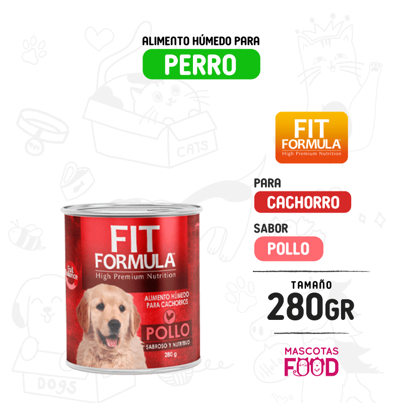 Alimento húmedo para Perro Cachorro Fit Formula sabor Pollo 280 GR 1 Alimento húmedo para Perro Cachorro Fit Formula sabor Pollo 280 GR