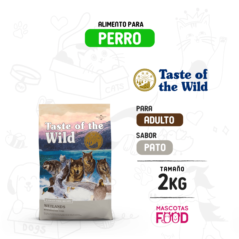 Taste of the Wild Wetlands Canine para Perro sabor Pato 2 KG 1 Taste of the Wild Wetlands Canine para Perro sabor Pato 2 KG