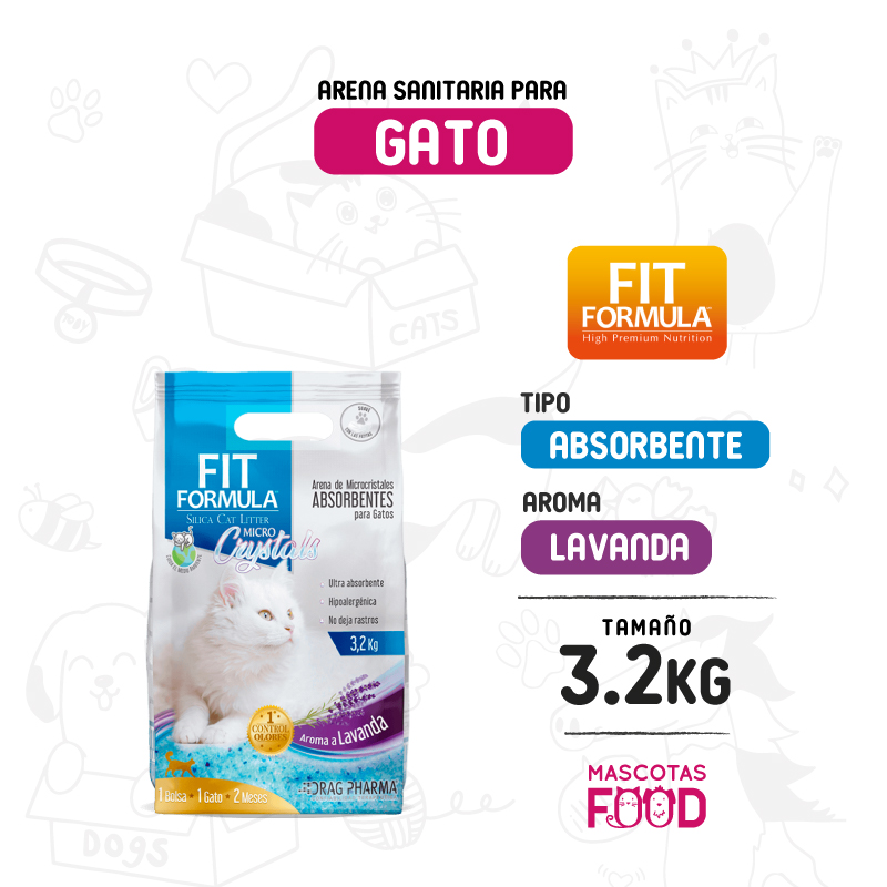 Arena Absorbente para Gato Micro Cristales FIT Formula 3.2 KG