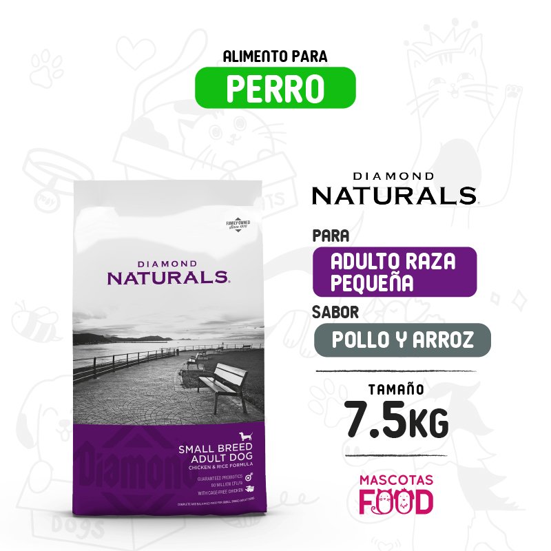 Diamond Naturals para Perro adulto raza pequeña 7.5 KG