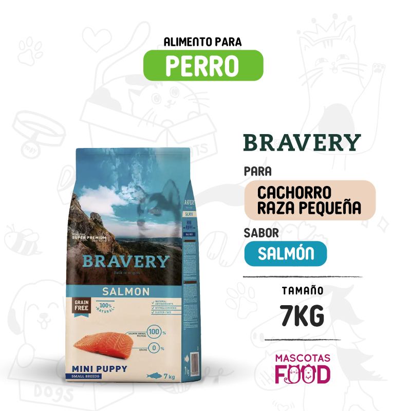 Bravery para Mini-Cachorro sabor Salmón 7 KG 1 Bravery para Mini-Cachorro sabor Salmón 7 KG