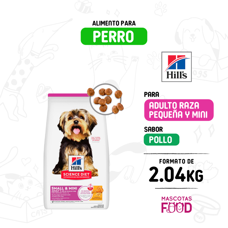 Hills para Adulto raza pequeña-mini sabor Pollo 2.04 KG