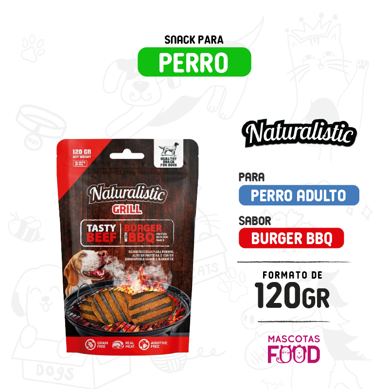 Naturalistic para Perro Hamburguesa sabor Carne 120 GR
