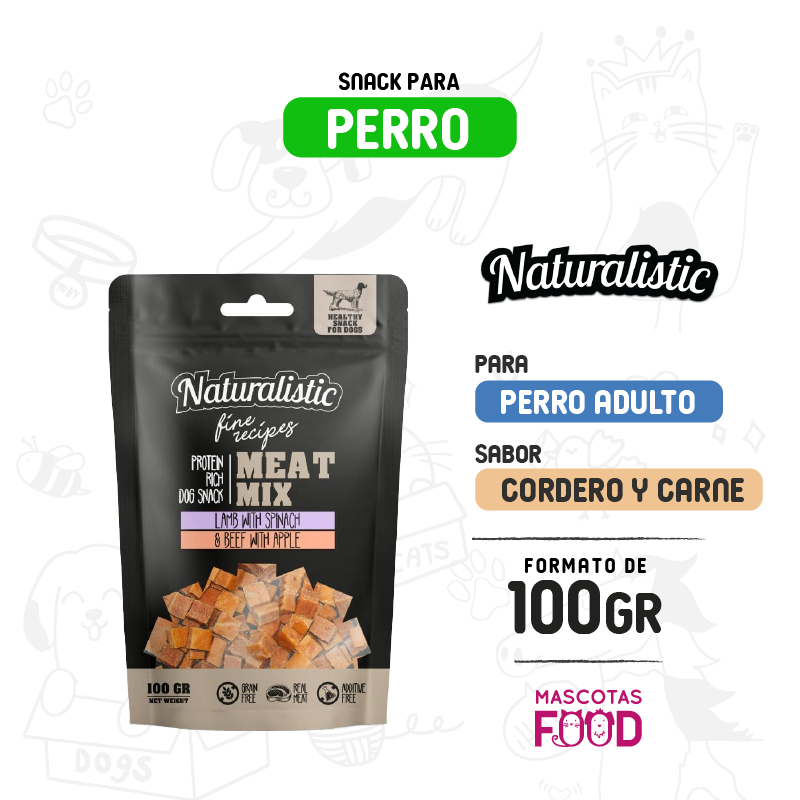 Naturalistic para Perro sabor Cordero con Espinaca y Vacuno con Manzana 100grs.