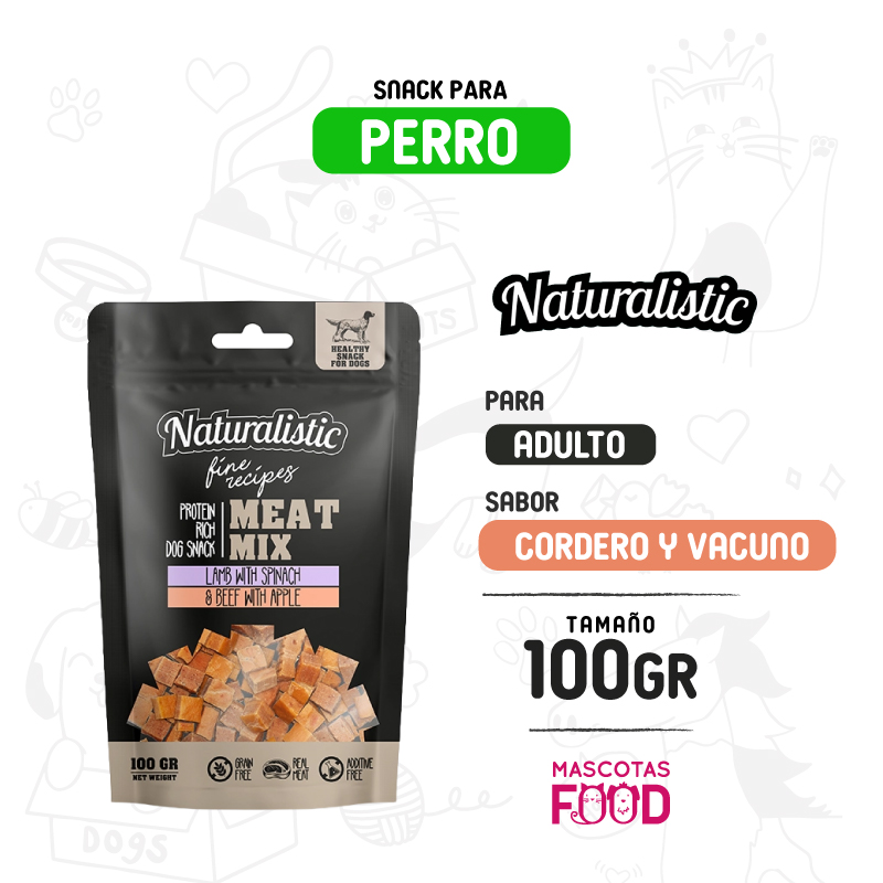 Snack para Perro Naturalistic sabor Cordero y Vacuno  100 GR