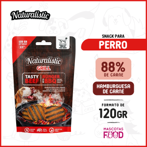 Snack para Perro Naturalistic Hamburguesa sabor Carne 120 GR