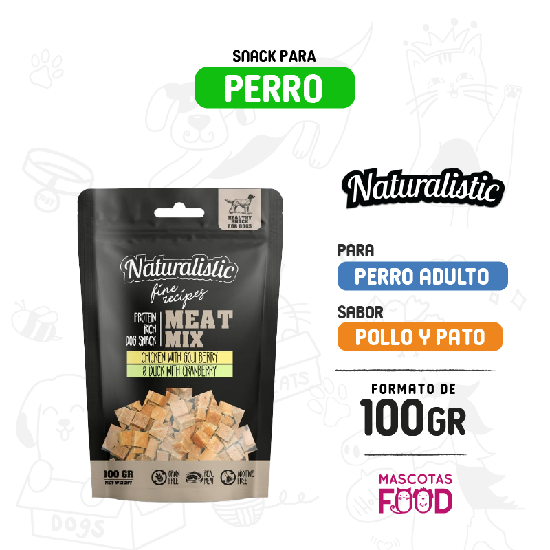 Naturalistic para Perro sabor Pollo con Goji y Pato con Arándanos 100grs.