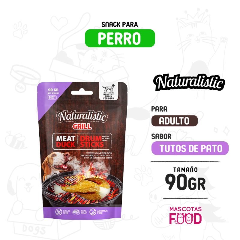 Snack para Perro Naturalistic sabor tutos de pato 90 GR