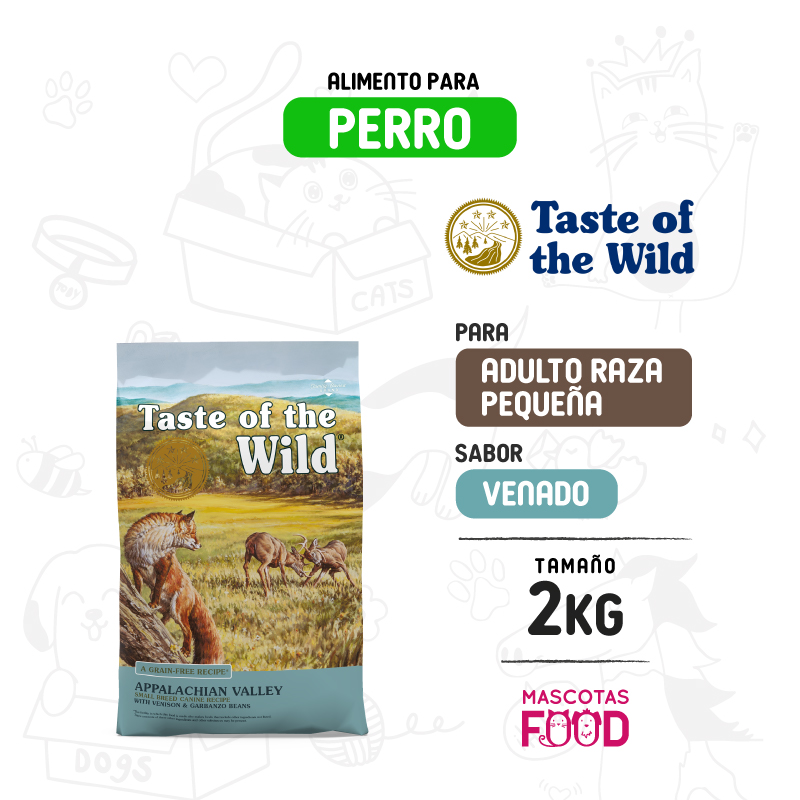Taste of the Wild Appalachian Valley Perro raza pequeña sabor Venado 2 KG