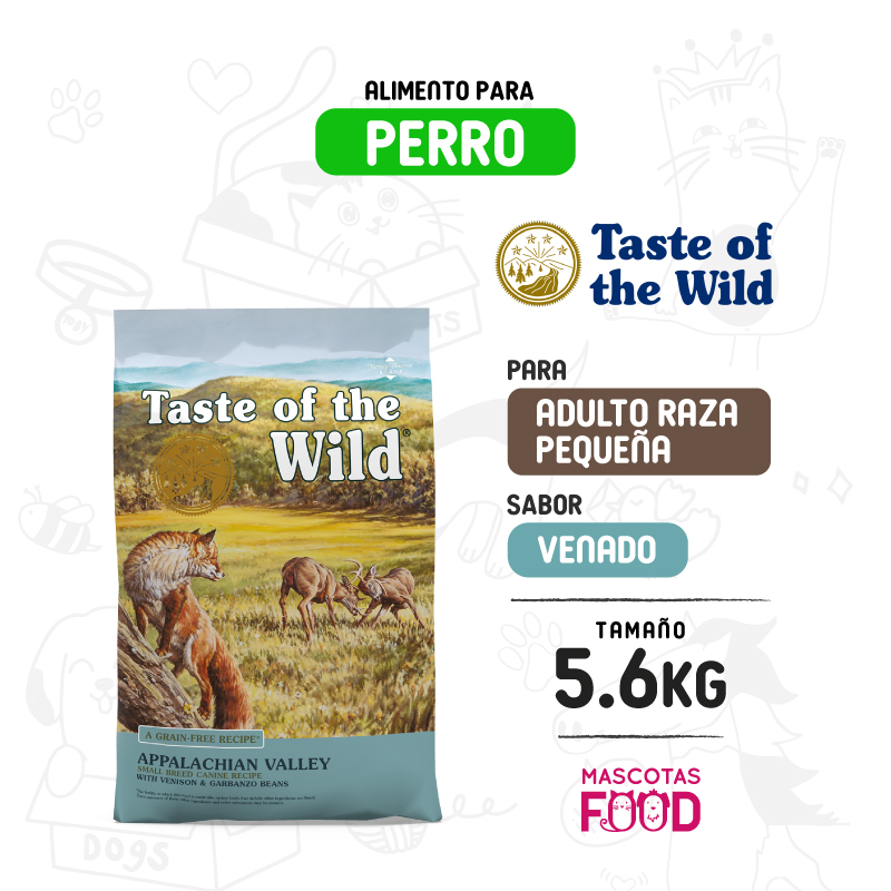 Taste of the Wild Appalachian Valley Perro raza pequeña sabor Venado 5.6 KG