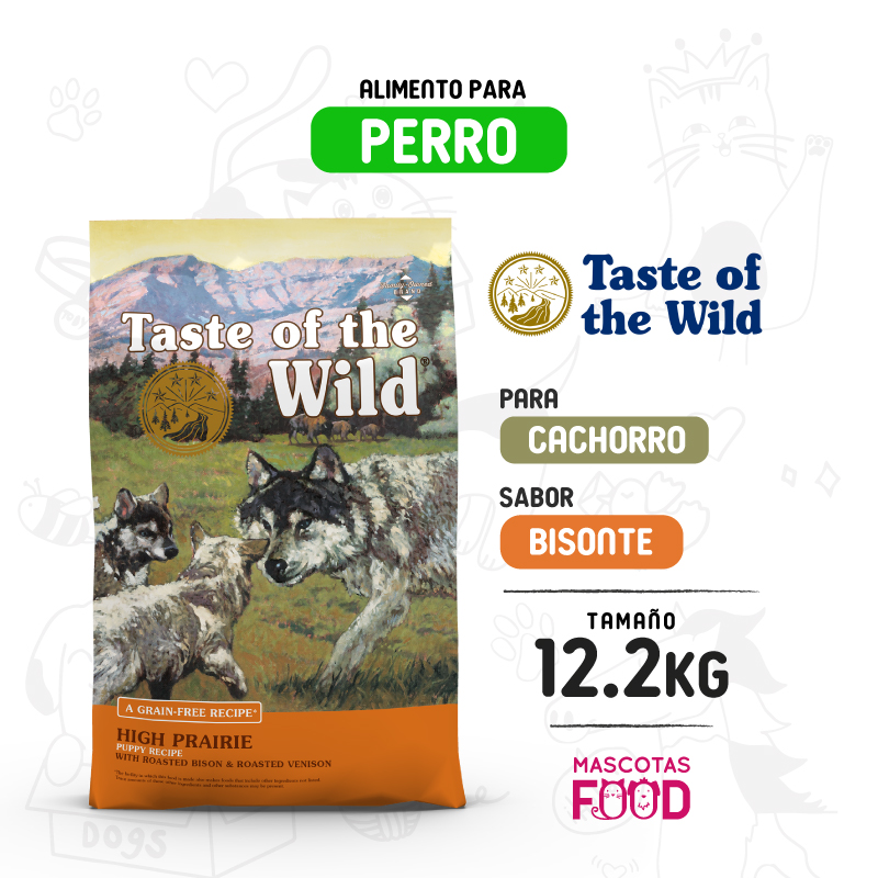 Taste of the Wild High Prairie para Perro cachorro sabor Venado y Bisonte 12.2 KG