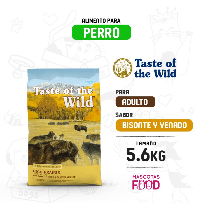 Taste of the Wild para Perro High Prairie sabor Bisonte 5.6 KG 1 Taste of the Wild para Perro High Prairie sabor Bisonte 5.6 KG