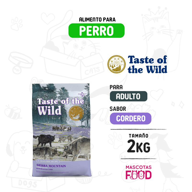 Taste of the Wild Sierra Mountain para Perro sabor Cordero 2 KG