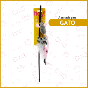 Varilla para Gatos Intercambiable Mapache Ratón Pluma Hey!