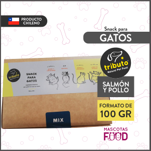 Snack para Gatos Mix Salmon y Pollo Tributo 100GR.