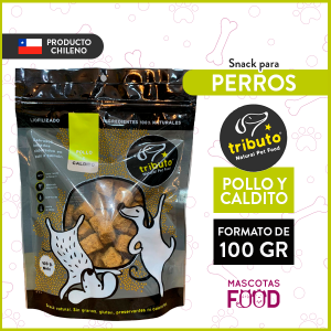 Snack para perros liofilizados Pollo y Caldito Tributo 100GR.