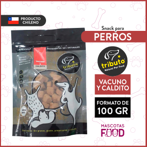 Snack para perros liofilizados Vacuno y Caldito Tributo 100GR.