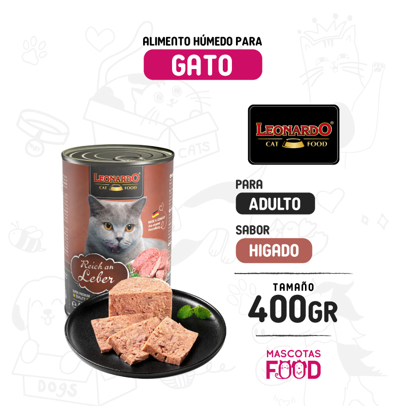 Alimento húmedo para Gato Leonardo sabor Higado 400 GR