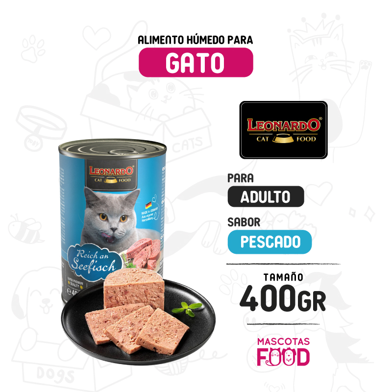 Alimento húmedo para Gato Leonardo sabor Pescado 400 GR