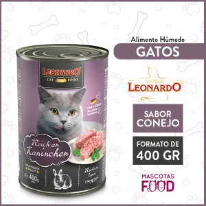 Alimento húmedo para Gato Leonardo sabor Conejo 400grs.
