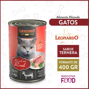 Alimento húmedo para Gato Leonardo sabor Ternera 400grs.