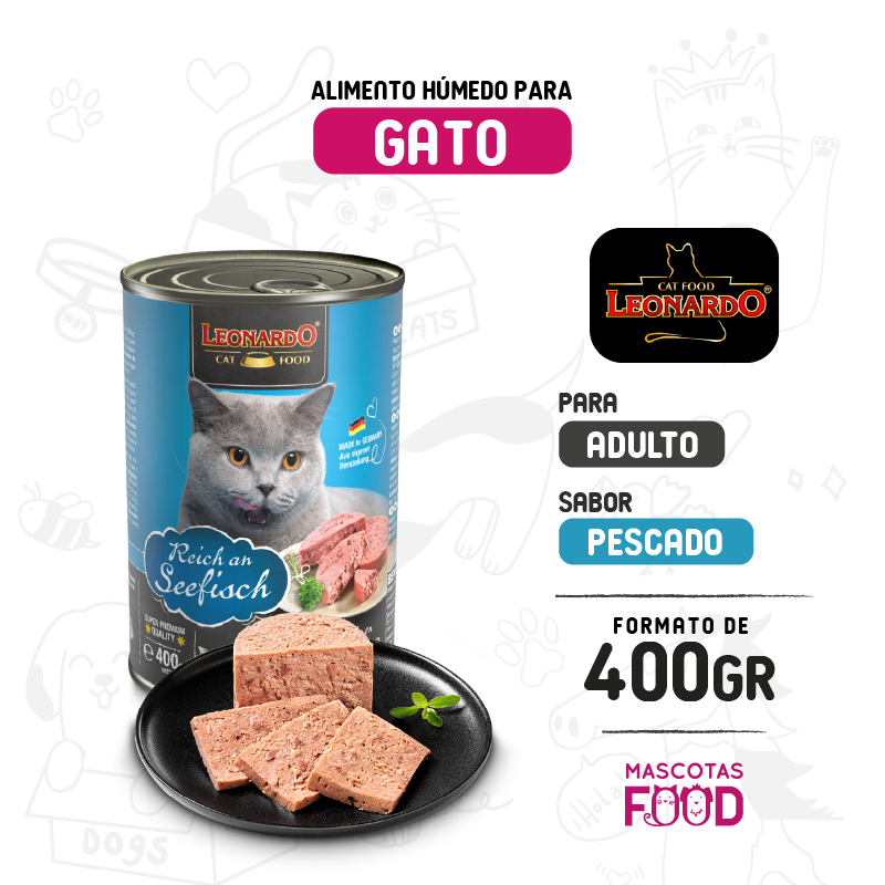 Alimento húmedo para Gato Leonardo sabor Pescado 400 GR