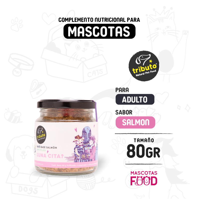 Pate liofilizado Tributo ¿Una cita? sabor Salmon 80 GR
